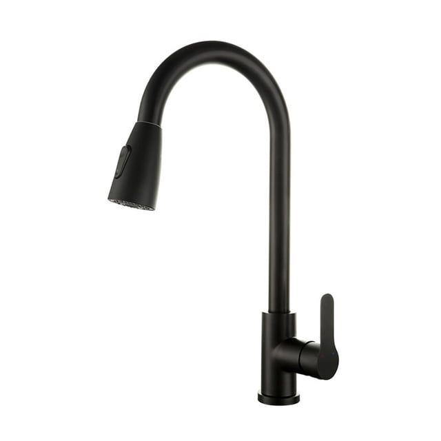 Brushed Nickel Kitchen Faucet Single Hole Pull Out Kitchen Sink Mixer Tap Stream Sprayer Head Mixer Deck Mounted Hot Cold Tap ,Effortless Installation