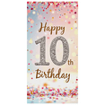 thumbnail image 3 of Pink Glittery Background Happy 10th Birthday Banner Party Supplies Photography Props Birthday Decoration Backdrop Decorations for Indoor Outdoor Celebrations, 3 of 8