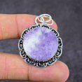 thumbnail image 2 of Natural Lepidolite Stone Gemstone 925 Sterling Silver Jewelry Pendant 1.85", 2 of 2