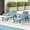 Aqua, variant on CIOKEA Aluminum Outdoor Chaise Lounge Chair Set of 2 with Pillow & Armrest, Patio Lounge Chair with 5-Position Adjustable Recliner & Wheels for Poolside Backyard, White