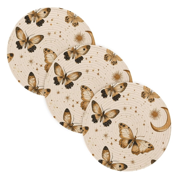 BZSMCE Mats for Pots,Pans Place Simple Butterfly Pattern Simple Style Pattern Pot Mats