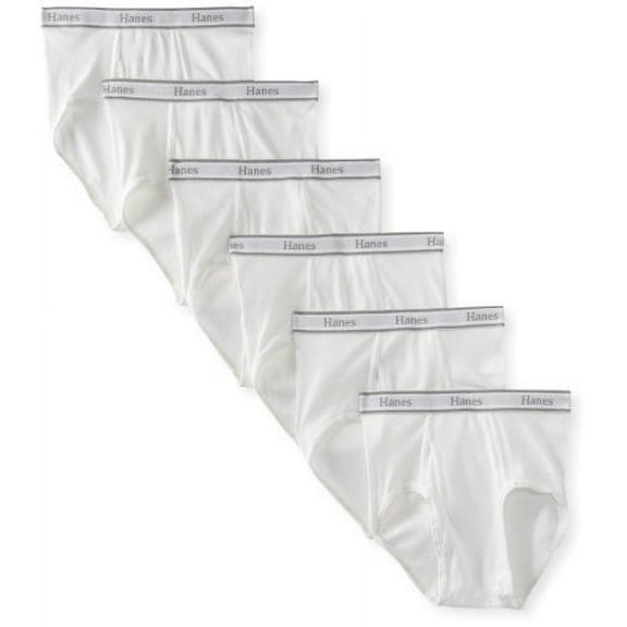 Hanes Men's 6-Pack FreshIQ Tagless Cotton Brief, White - 6 Pack, X-Large