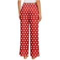 thumbnail image 4 of Riecok Womens Christmas Pajama Pants Elastic Waist Straight Leg Pajama Bottoms Cute Print Trendy Casual Lounge Pants Multicolor M, 4 of 7