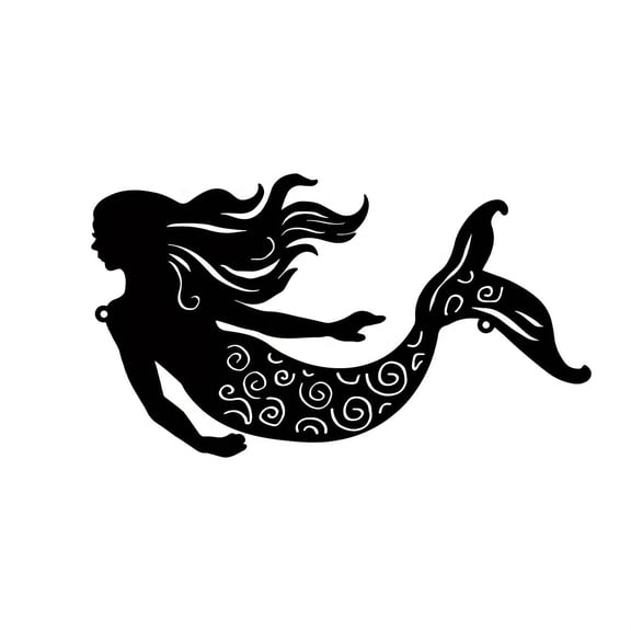 11.81×6.69 Inches Metal Iron Rustic Metal Mermaid Wall Mounted Art Decoration Patio, Garden, and Housewarming  Home Decor Metal Wall Hanging
