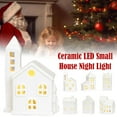 thumbnail image 4 of White Ceramic LED House | Christmas Village Light Up Ornament House New HOT R2N6, 4 of 8