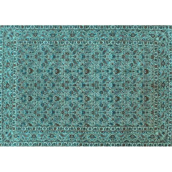 Ahgly Company Indoor Rectangle Persian Light Blue Traditional Area Rugs, 2' x 5'