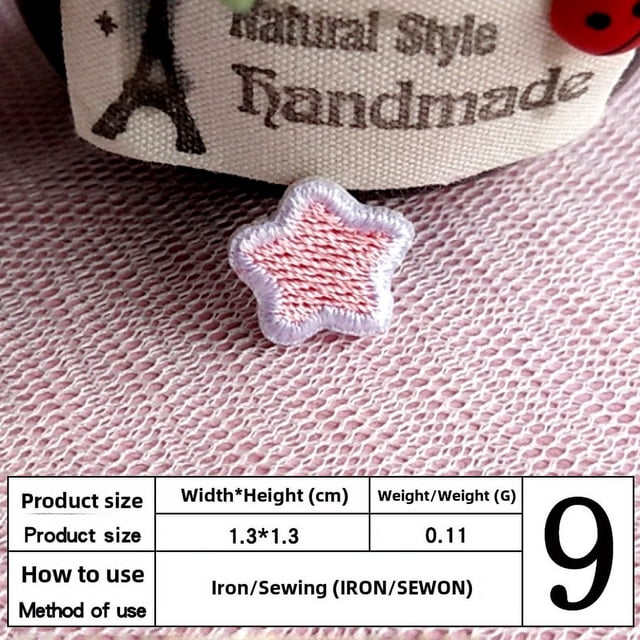 Lindas pegatinas de tela pequeñas de primavera, parche bordado de estrellas, mini ropa decorativa, capítulo de bordado por computadora