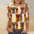 thumbnail image 5 of Womens Blouses Dressy Casual Plus Size,Black History Month African T-Shirt for Women Pride Celebration Shirt Blouse 3/4 Sleeve Crewneck Tshirt Tops, 5 of 9