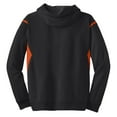 thumbnail image 6 of Sport-Tek Tall Tech Fleece Colorblock Hooded Sweatshirt-LT (Black/ Deep Orange), 6 of 6