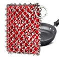 thumbnail image 4 of Cast Iron Scrubber Cleaners, Skillet Chainmail Scrubber for Cast Iron Pan, Metal Scrubber Cast Iron Skillet Cleaner for Wok, frying pans, Dutch Oven Cleaning Scrubber, Red, 4 of 8