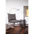 thumbnail image 2 of Chaise Riverdale en Tissu Brun Asphalte avec Pieds Noirs, 2 of 7