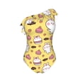 thumbnail image 4 of Yiaed Rabbit Hunger Print Women One Piece Swimsuits Tummy Control One Shoulder Bathing Suits Pattern Ruffle Swimwear-X-Large, 4 of 8