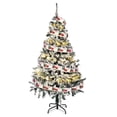 thumbnail image 1 of Yescom White Christmas Tree Artificial with Lights,5Ft Flocked Xmas Lighted Tree,518 Branch Tips, 1 of 5