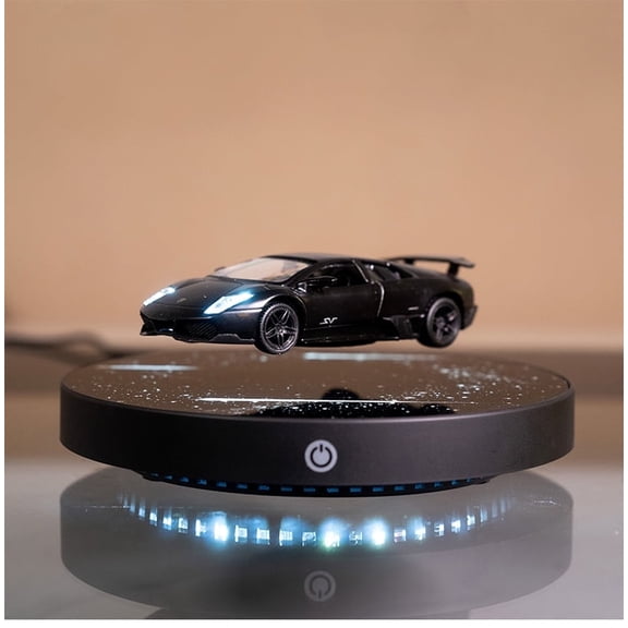 Magnetic Levitating Car Model with LED Light, 360° Rotating Floating Display Base for Home Office Decor & Collector Gift
