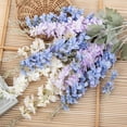 thumbnail image 2 of opvise Fake Delphinium Flower No-fading Not Wither Realistic Decorate Plastic Artificial Flowers Branch Mothers Day Decor White, 2 of 8