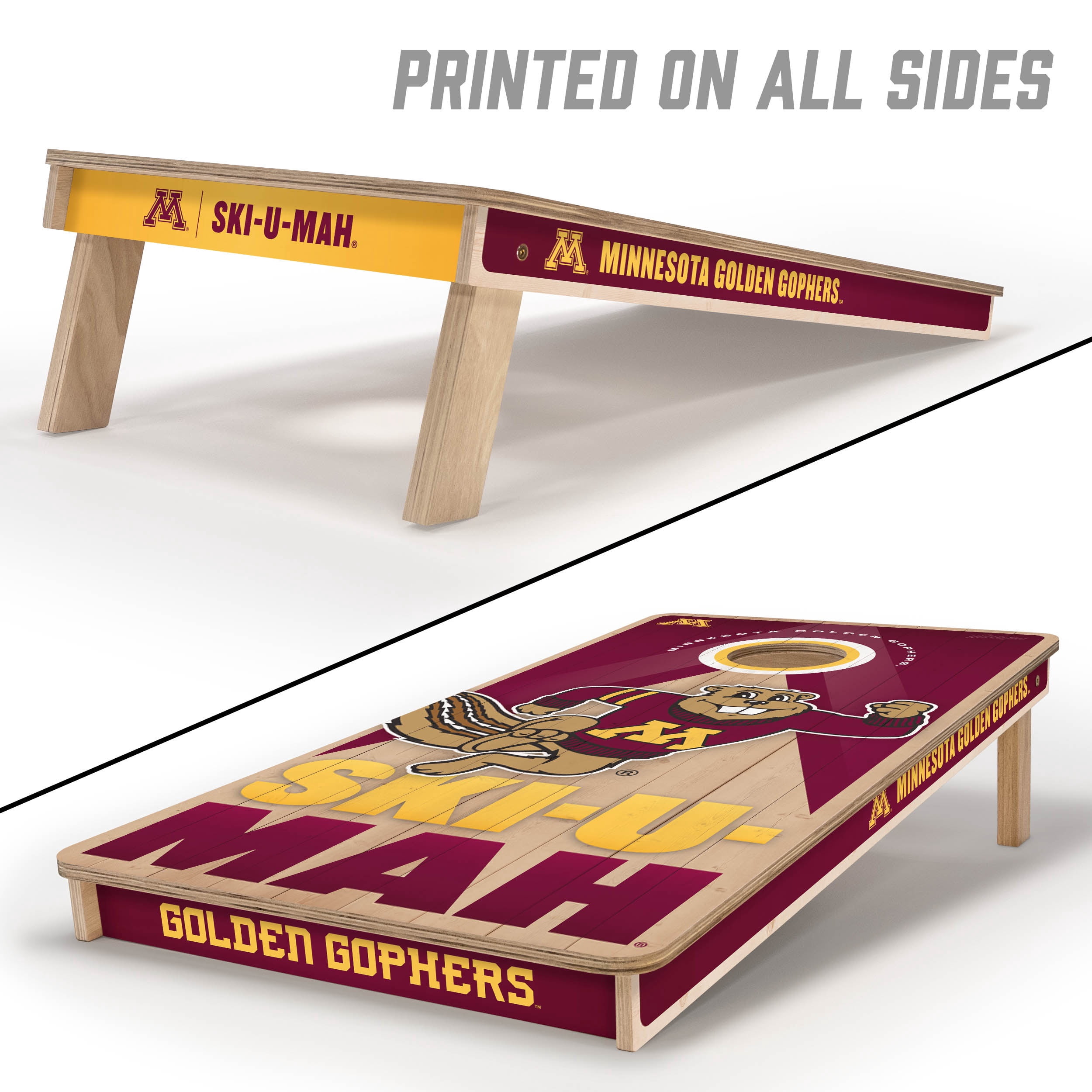 YouTheFan NCAA MN Golden Gophers 2X4 Slogan Series Cornhole NO BAGS