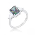 thumbnail image 1 of Classic Mystic Rhodium Engagement Ring, Clear & Mystic - Size 9, 1 of 1