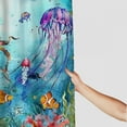 thumbnail image 3 of Orinice  Colorful Ocean Seaworld Shower Curtain for Bathroom Set, Underwater Marine Life Jellyfish Turtle Octopus Coral Bathtub Curtains Decor, Waterproof Polyester Durable with 12 Hooks,  60x72, 3 of 7