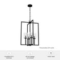 thumbnail image 6 of Hunter - Kerrison 4-light Natural Black Iron, Medium Size Pendant Light, Dimmable, Rectangle Shaped, for Bedrooms, Dining, Living Rooms - 19540, 6 of 6
