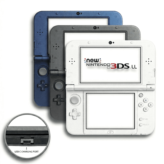 Restored Nintendo New 3DS XL LL with USB-C Charging Port, Any Color
