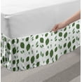 thumbnail image 2 of Leaves Bed Skirt, Silhouettes of Nature Themed Simplistic Flitting Leaf Garden Art Composition, Elastic Bedskirt Dust Ruffle Wrap Around for Bedding Decor, 4 Sizes, Green and White, by Ambesonne, 2 of 2