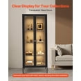thumbnail image 4 of VEVOR Display Cabinet with Glass Door, 66 in Tall 4-Tier Lighted Display Case with 3 Color Lights, Metal Storage Cabinet  with 3 Adjustable Shelves, Curio Cabinet for Collectibles Figures Trophy, 4 of 9