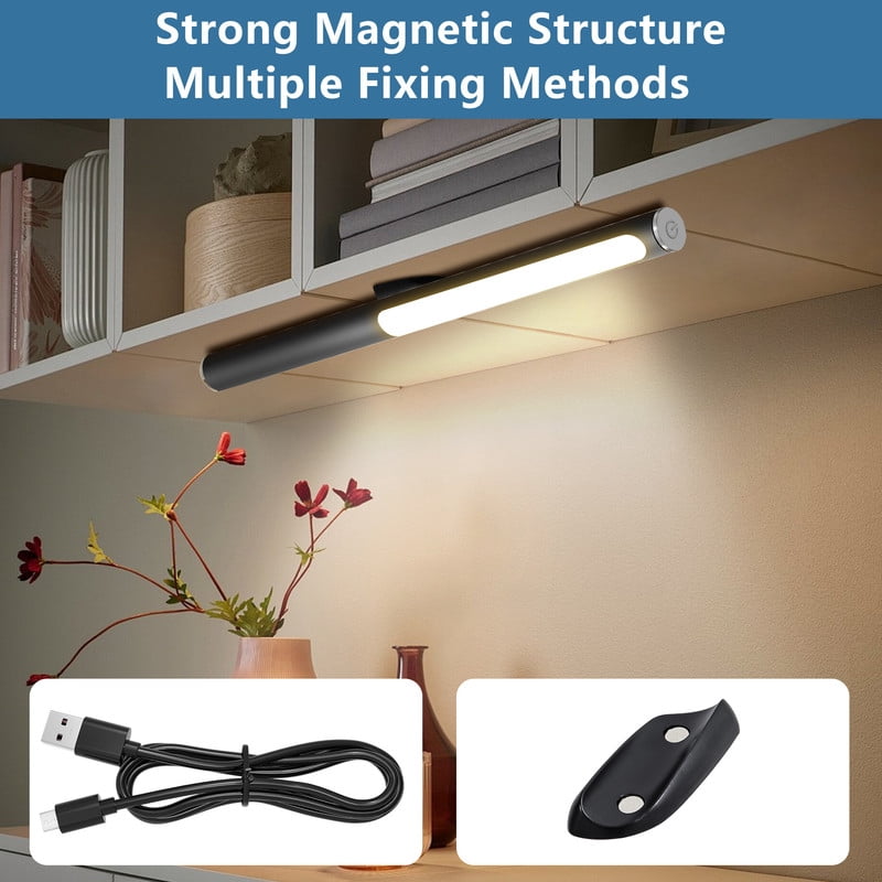TICOZE LED Desk Lamp 360° Adjustable with USB Charging Port, 5 Light Modes and Dimmable Brightness Touch Control, Space-Saving Bedside Lamp for Reading, Craft, Work and Study (Black)