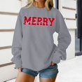 thumbnail image 1 of Chandails d'Automne pour Femmes Chic Joyeux Noël Chandails pour Femmes Joyeux et Chandail à Lettres Imprimées Chandails à Enfiler Hauts Décontractés Chandails à Col Rond, 1 of 5