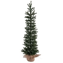 3' Mini Pine Artificial Christmas Tree Unlit, Seasonal Indoor Home Decor with Decorative Burlap Base