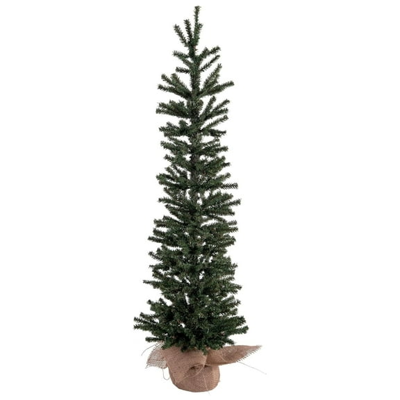 3' Mini Pine Artificial Christmas Tree Unlit, Seasonal Indoor Home Decor with Decorative Burlap Base