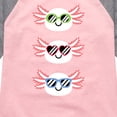 thumbnail image 3 of Instant Message - Sunglasses Axolotls - Toddler And Youth Girls Raglan Graphic T-Shirt, 3 of 6