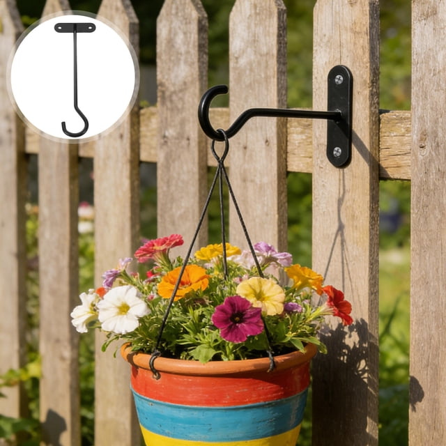 FELTECHELECTR 2Ud Soportes De Metal Negros Para Macetas Colgantes En Para Jardín Exterior