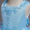 thumbnail image 5 of IBTOM CASTLE Toddler Kids Girls Flower Dress Formal Princess Puffy Tulle Dresses Bridesmaid Wedding Communion Birthday Party Pageant Maxi Prom Gown for Child 6-7 Years Light Blue, 5 of 8
