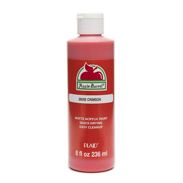 Apple Barrel 2605E Acrylic Craft Paint, Matte Finish, Crimson, 8 fl oz