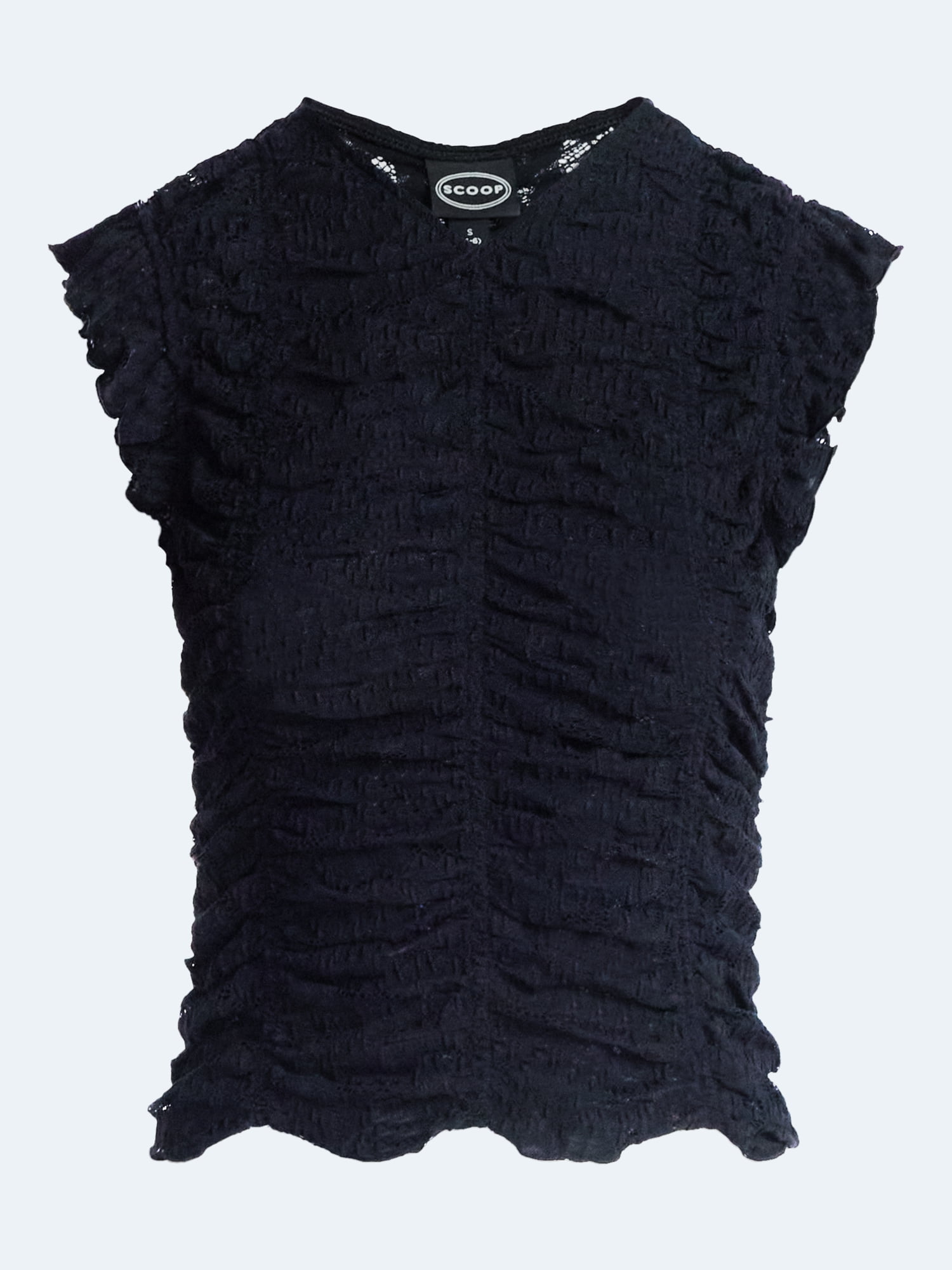 Scoop Women’s Shirred Lace Top, Sizes XS-XXL
