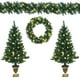 thumbnail image 5 of Juego de decoración navideña preiluminada de 4 piezas Costway con guirnalda y árboles de entrada 120 cm, 5 of 5
