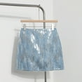 thumbnail image 2 of XIAONU Spicy Girl High Waisted Sequin Mini Skirt Slim Fit A Line Skirts Shiny Club Casual Short Skirt, 2 of 6