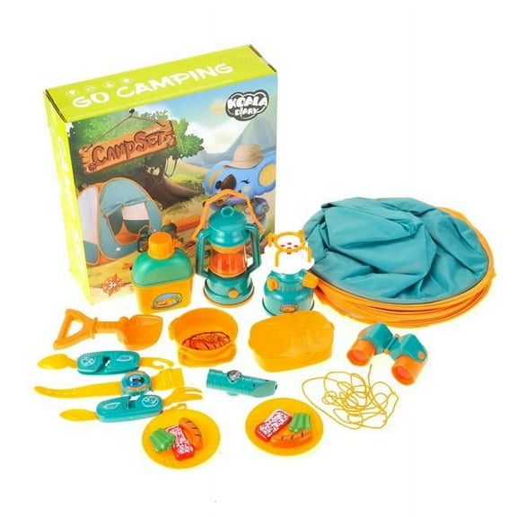 Kids Play Pop Up Tent w/Camping Gear Set & Tools