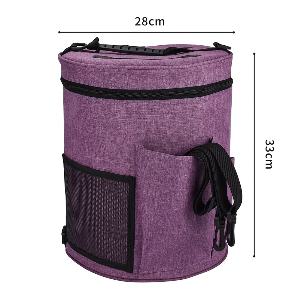 EXHUMKY Small Crochet Bag with Oxford Cloth, Knitting Tool Organizer for Craft Supplies and Home Storage