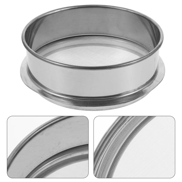 100 Round Flour Sieve Ceramic Glaze Sieve Lab Sieve Fine Mesh Paint Filter Strainer Stainless Steel Powder Sugar Strainer Food Sifting Tea Filter For Kitchen Cake Baking Silver