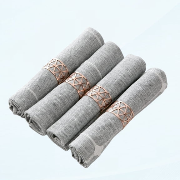 Jacquard Napkin 45x45cm Set of 4, Decorative Cotton Linen Napkins for Family Dinner, Light Grey