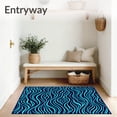 thumbnail image 3 of ODIKA 8'x10' Machine Washable Non-Slip Area Rug, Interlocking Wave Ripple Design with Deep Navy and Azure Highlights High Traffic Rug, Blue, 481637, 3 of 7
