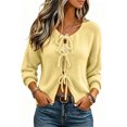 thumbnail image 6 of KICILVS Bow Tie Front Cardigan Women Long Sleeve Soft Knit Cropped Fit Sweater Elastic Cuffs Winter Bolero Top, 6 of 7