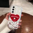 thumbnail image 1 of Red Cute Hello Kitty Cartoon 3D Wave Phone Case For Samsung Galaxy S24 S23 S21 S20 FE Plus Ultra 4G 5G Soft Silicone Back Cover, 1 of 1