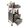 thumbnail image 3 of Miumaeov Mobile Salon Trolley Cart with 3 Drawers & Dryer Holder Hairstylist Storage Cart, 3 of 16