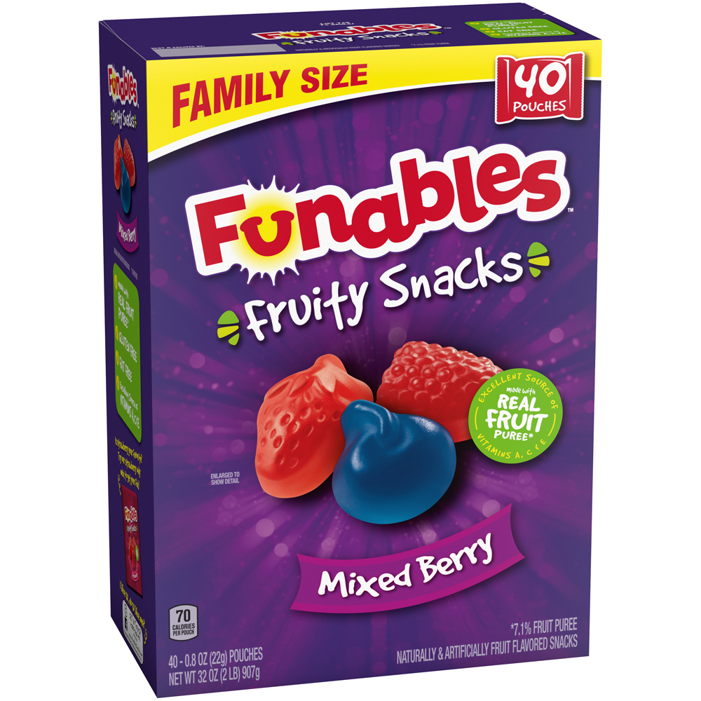 Funables Fruity Snacks Mixed Berry Fruity Snacks, 32 oz, 40 Count - image 2 of 7
