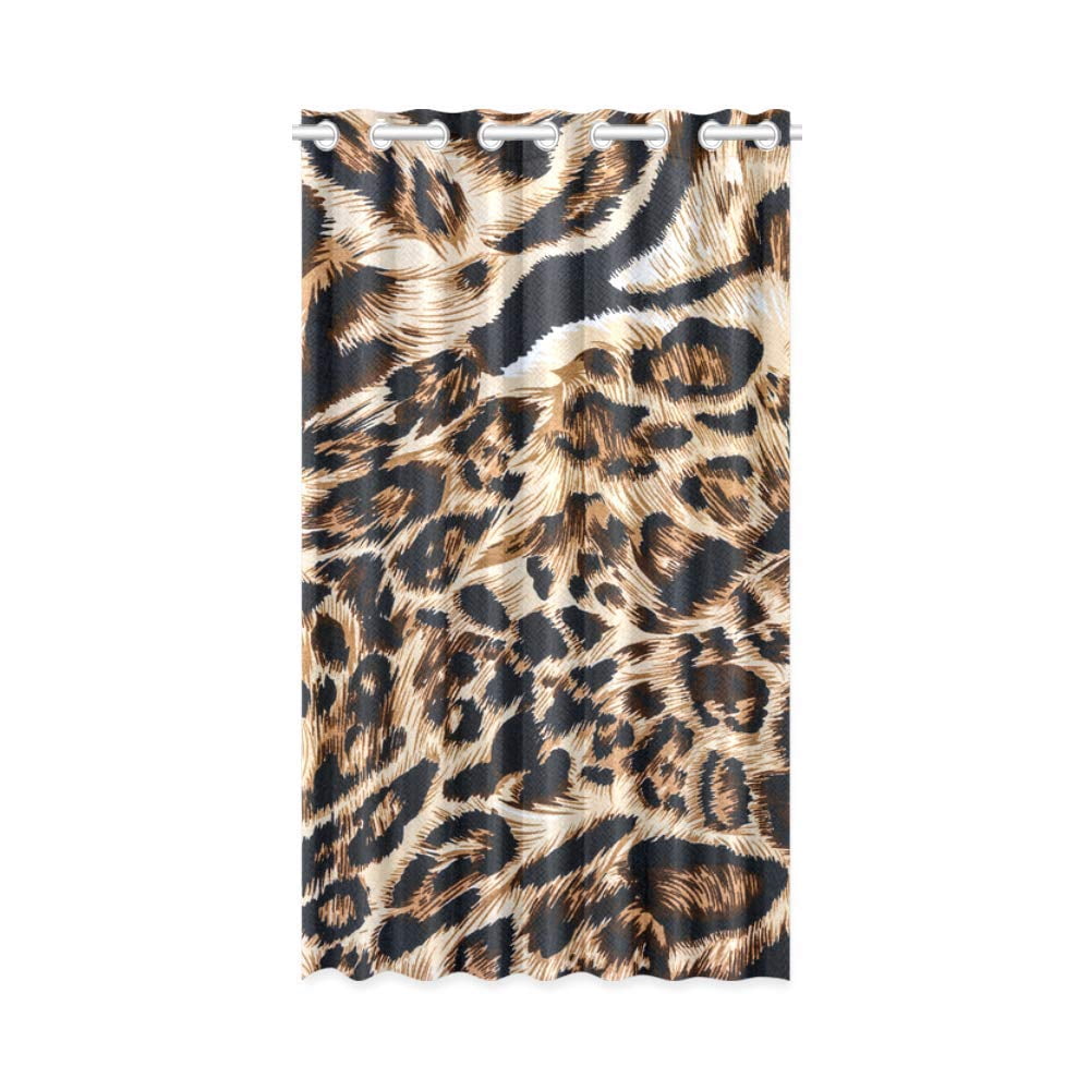 MKHERT Striped Leopard Blackout Window Curtain Drapes Bedroom Living