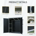 thumbnail image 3 of Remise de Rangement Extérieure Armoire en Résine Imperméable avec Porte Verrouillable pour Bicyclettes et Meubles de patio, Noir, 3 of 8