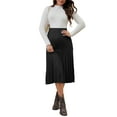 thumbnail image 2 of INSPIRE CHIC Womens Maternity Sweater Skirt Over the Belly Knit  Midi Pregnancy Pleated Skirts M Black, 2 of 6