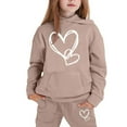 thumbnail image 3 of Kiijoy Big Girls Heart Print Hoodie Jogger Pants Outfits Autumn Winter Clothes Set, Sizes 12-13, 3 of 3